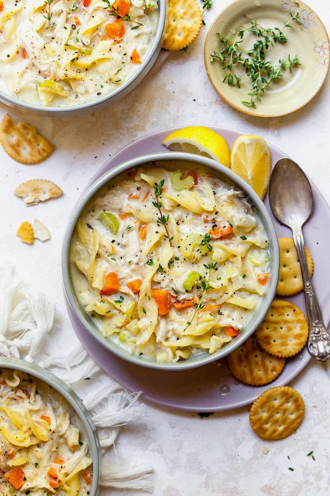 Easy Creamy Chicken Noodle Soup Recipe 