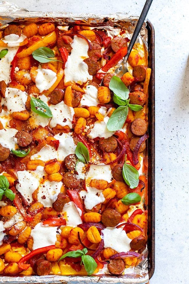 Sheet Pan Sausage Gnocchi