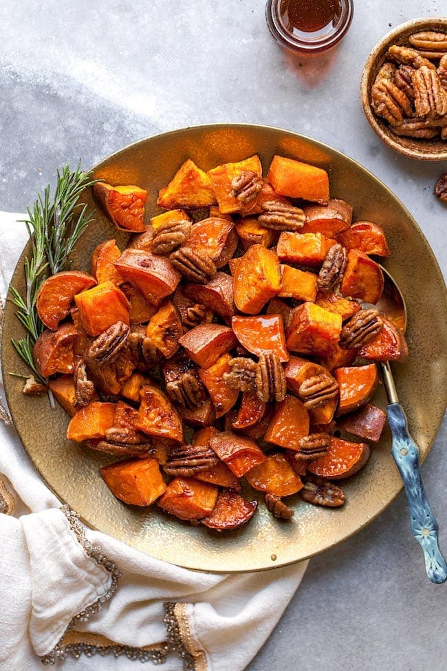 Maple Roasted Sweet Potatoes - Two Peas & Their Pod