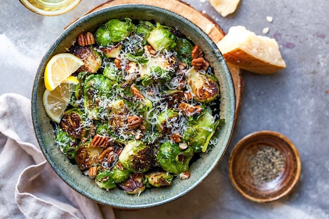 Sautéed Brussels Sprouts with Lemon and Parmesan