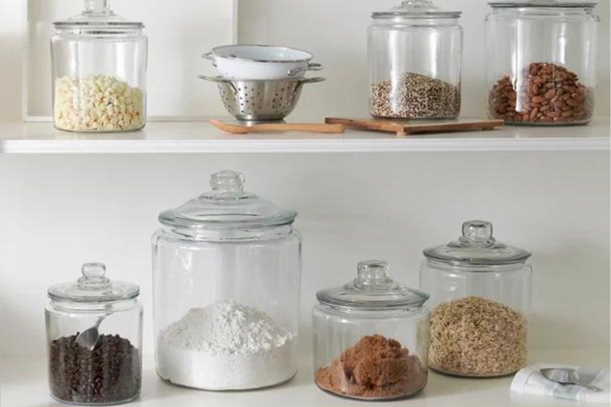 Glass jars with ingredients