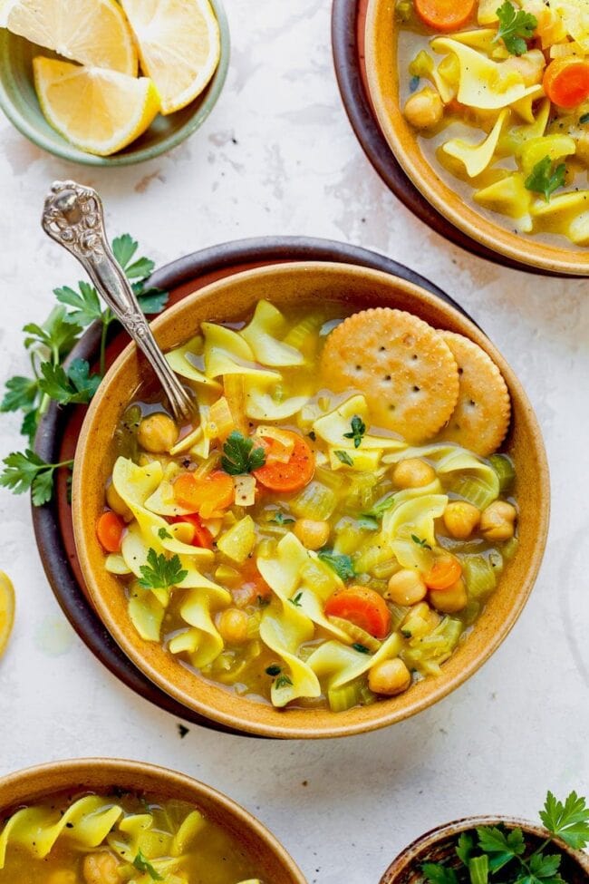 Healthy Chickpea Noodle Soup