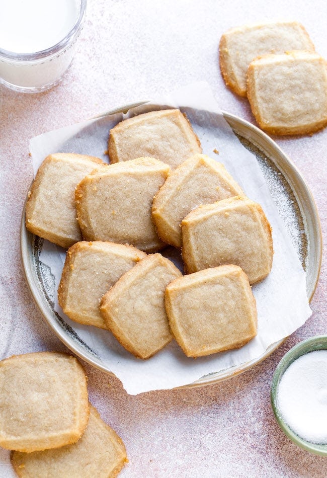 Shortbread cookies on plate 