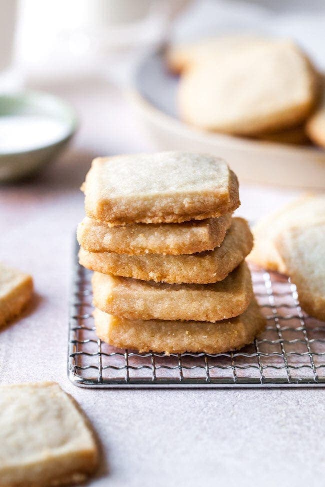 Shortbread Cookies on cooling rack