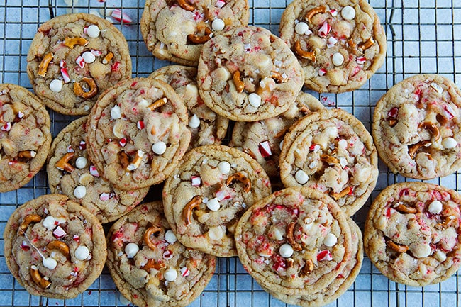 White Chocolate Peppermint Pretzel Cookie Recipe