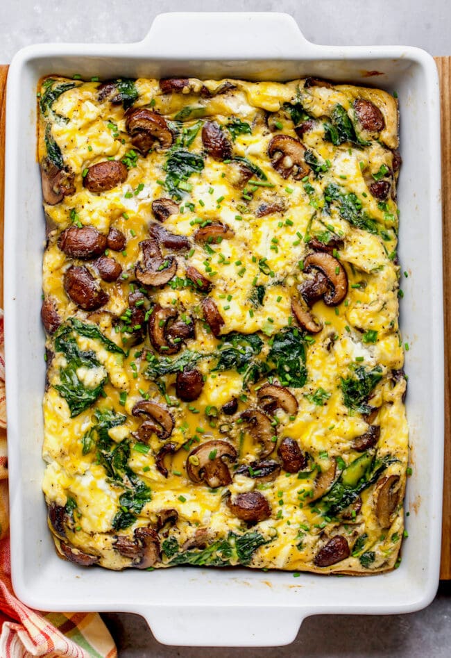 Spinach Mushroom Breakfast Casserole - Christmas Casserole Recipes