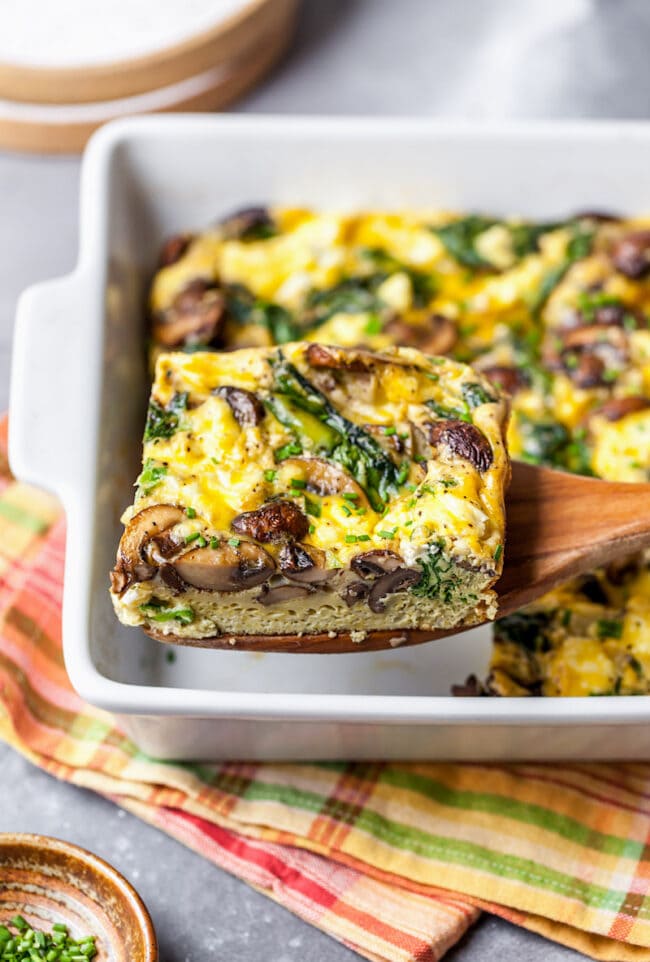 Easy Spinach Mushroom Breakfast Casserole