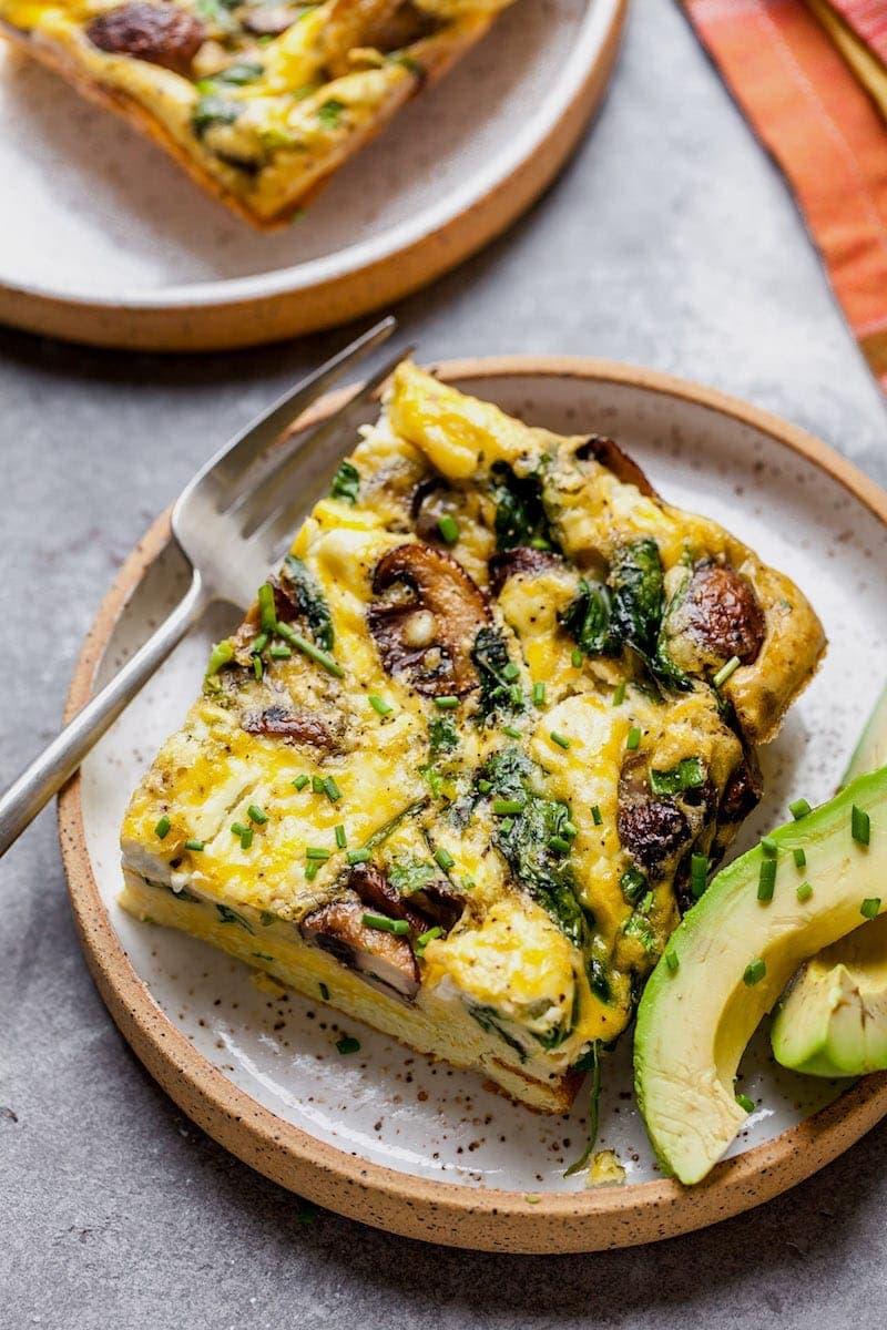 Spinach Mushroom Breakfast Casserole 