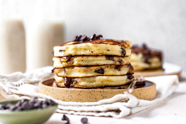 plate of Chocolate Chip Pancakes