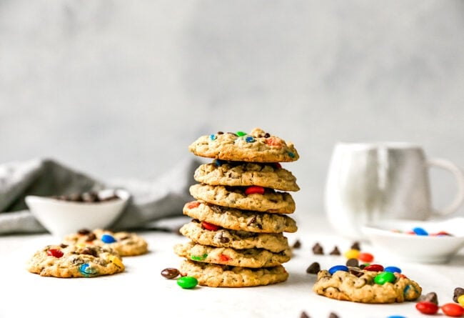 stack of monster cookies