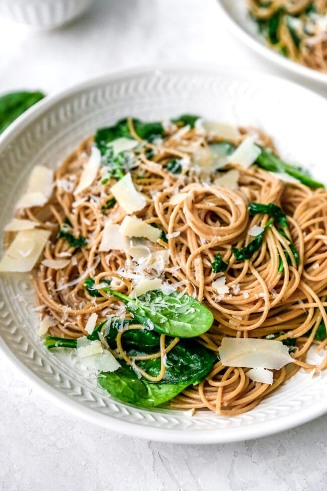 5-Ingredient Spinach Parmesan Pasta Recipe