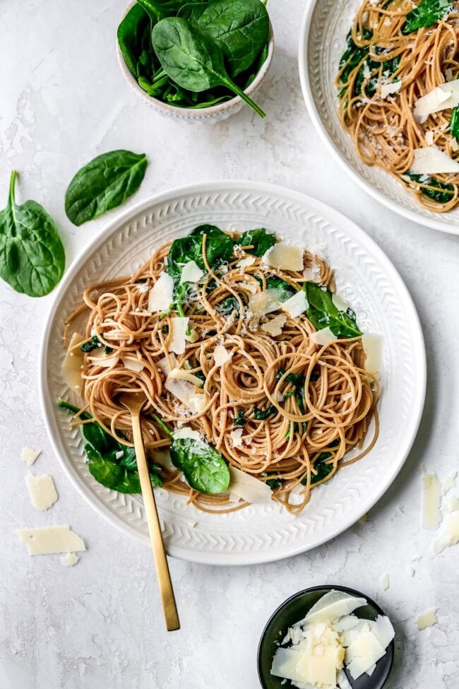 5-Ingredient Spinach Parmesan Pasta