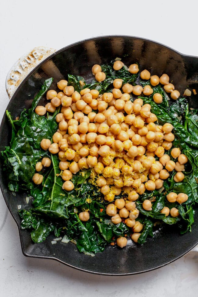 Spaghetti with Chickpeas & Kale Recipe