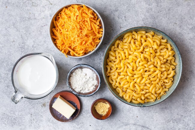 Stovetop Mac and Cheese Ingredients