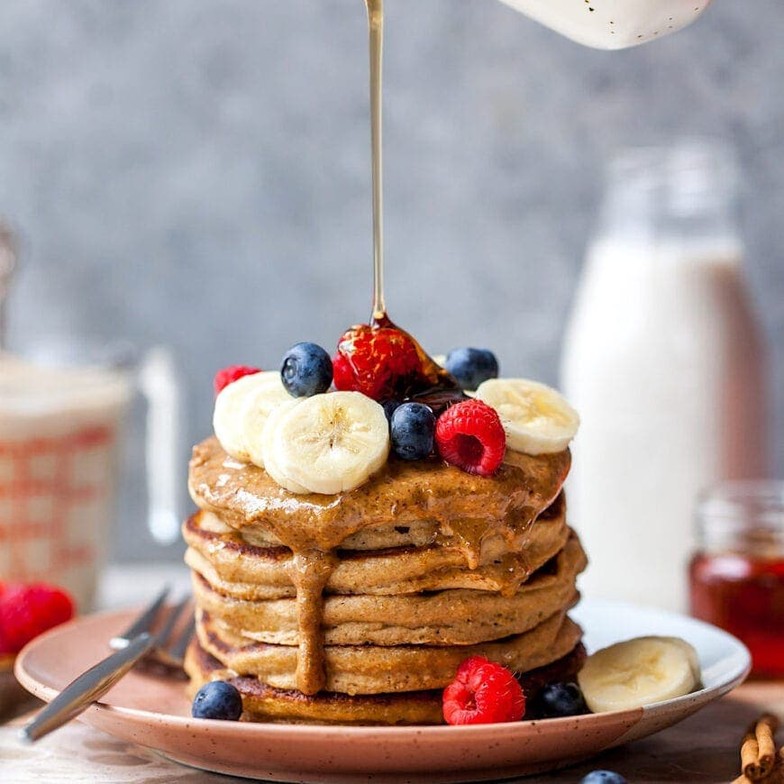 Raspberry Coconut Granola Pancakes Coconut Pancake Recipe