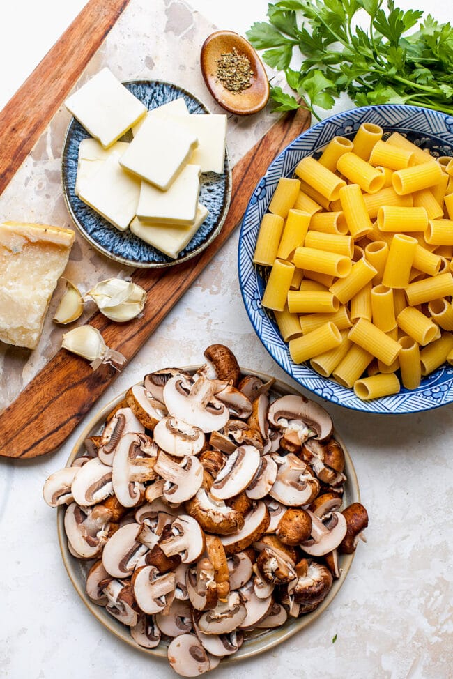 Brown Butter Mushroom Pasta Ingredients 