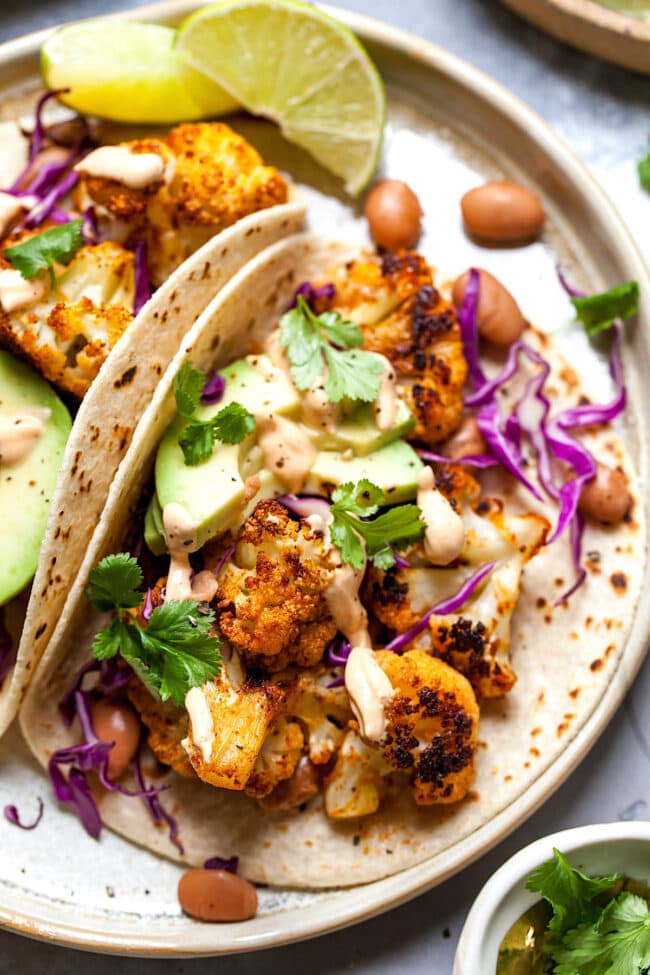 Smoky Cauliflower Tacos - Two Peas & Their Pod