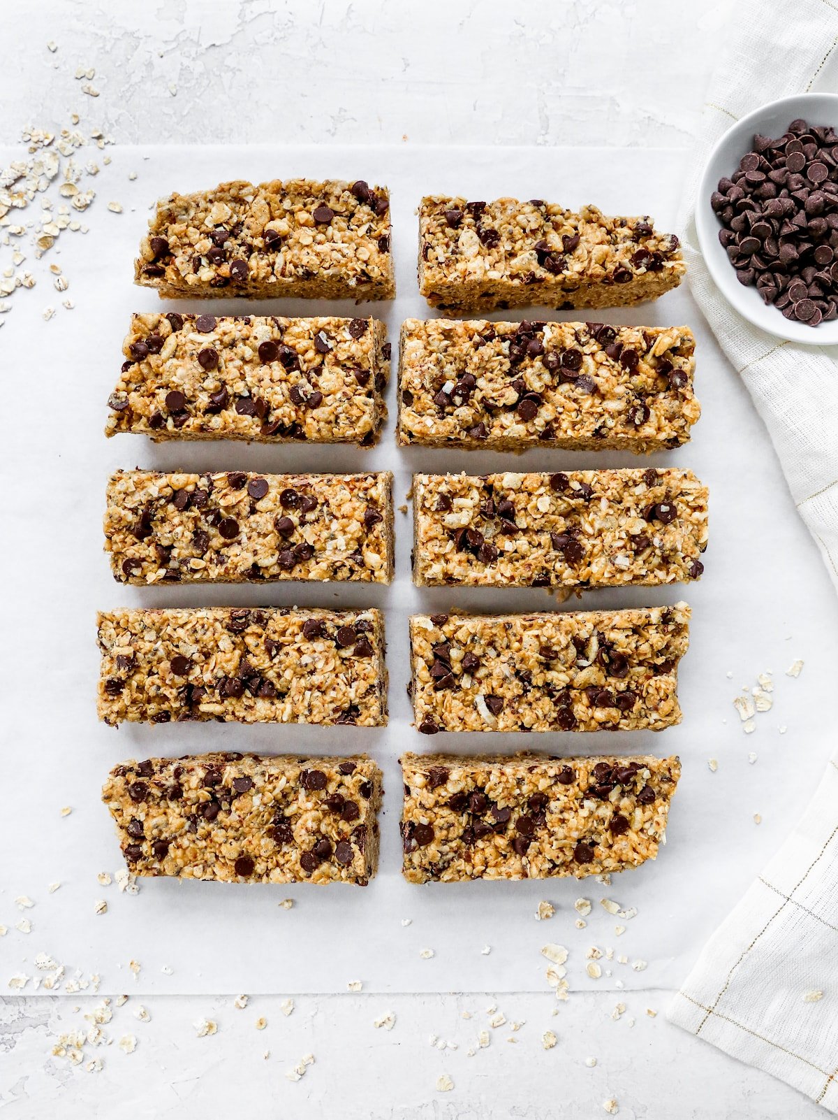 homemade granola bars cut into  bars. 