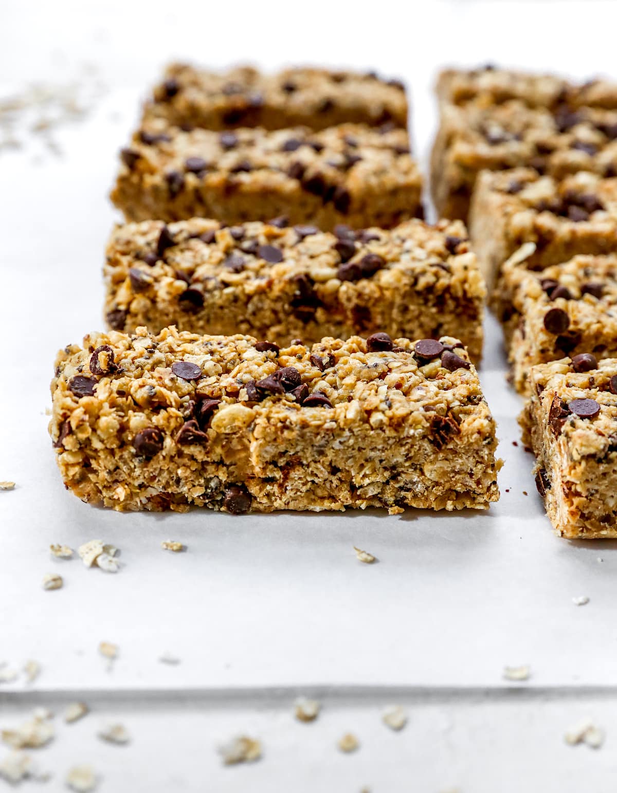 homemade Granola Bars with chocolate chips. 