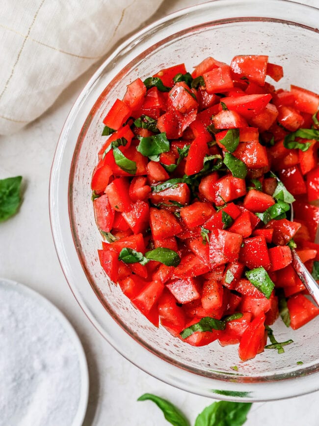 Bruschetta in a bowl