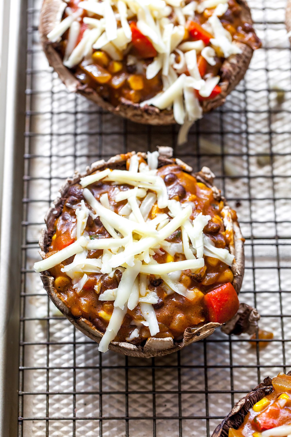 Enchilada Stuffed Mushrooms {Vegetarian} Two Peas & Their Pod