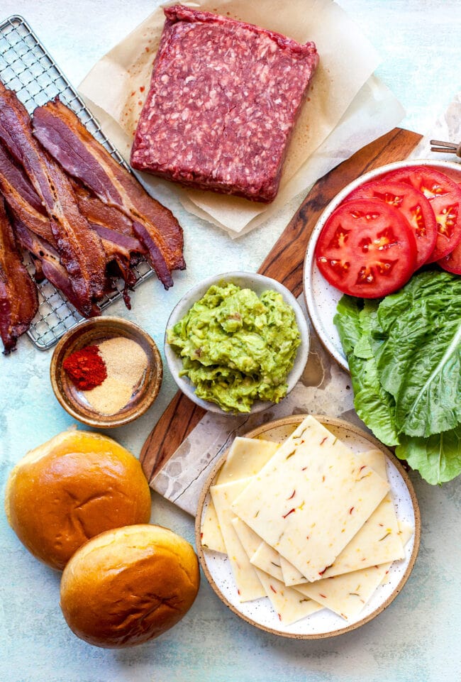 Guacamole Bacon Burger Ingredients