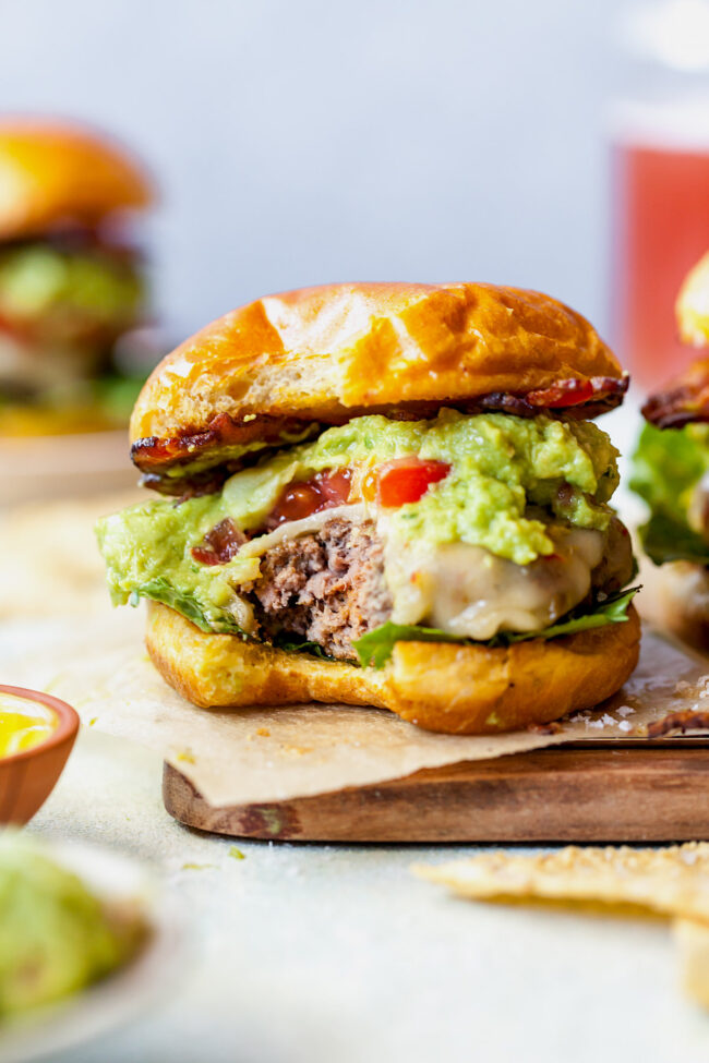 Guacamole Bacon Burger on bun