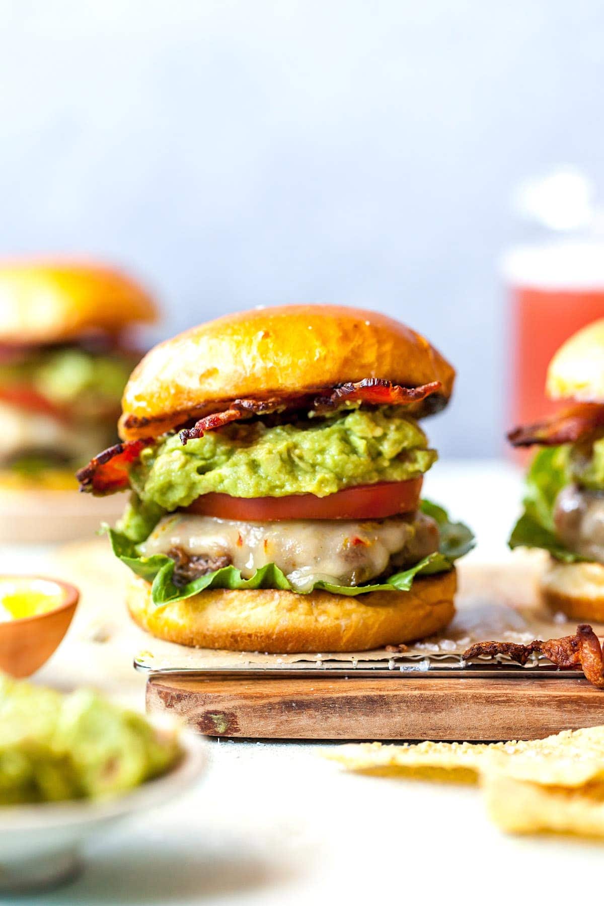 Avocado Burger with Bacon