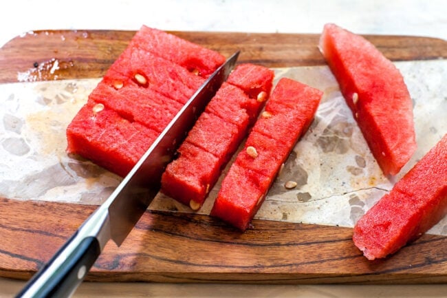Watermelon on cutting board