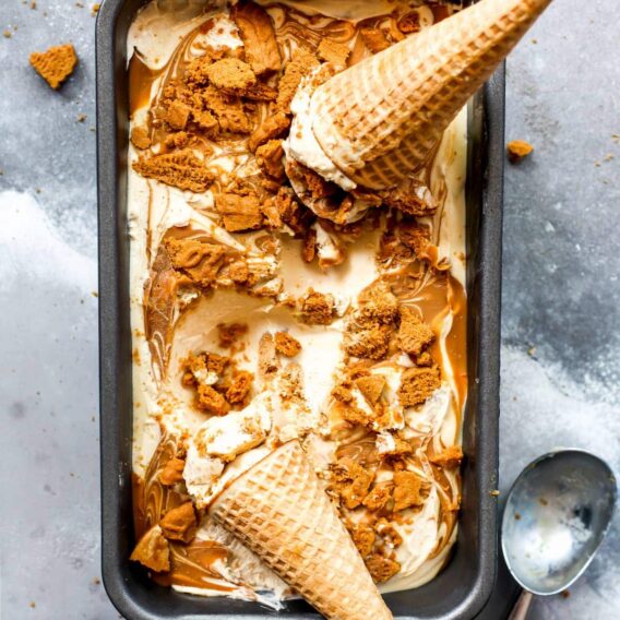 Biscoff Ice Cream {No-Churn Recipe} | Two Peas & Their Pod
