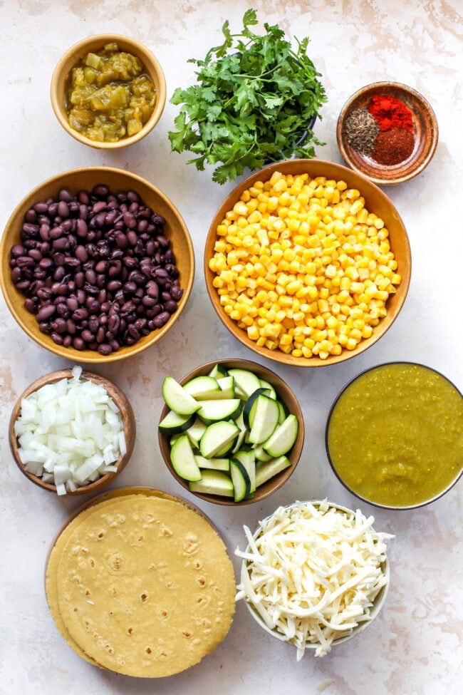 corn and zucchini enchiladas ingredients 