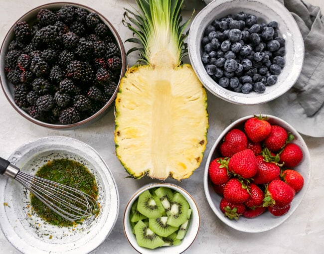 Fruit salad ingredients.