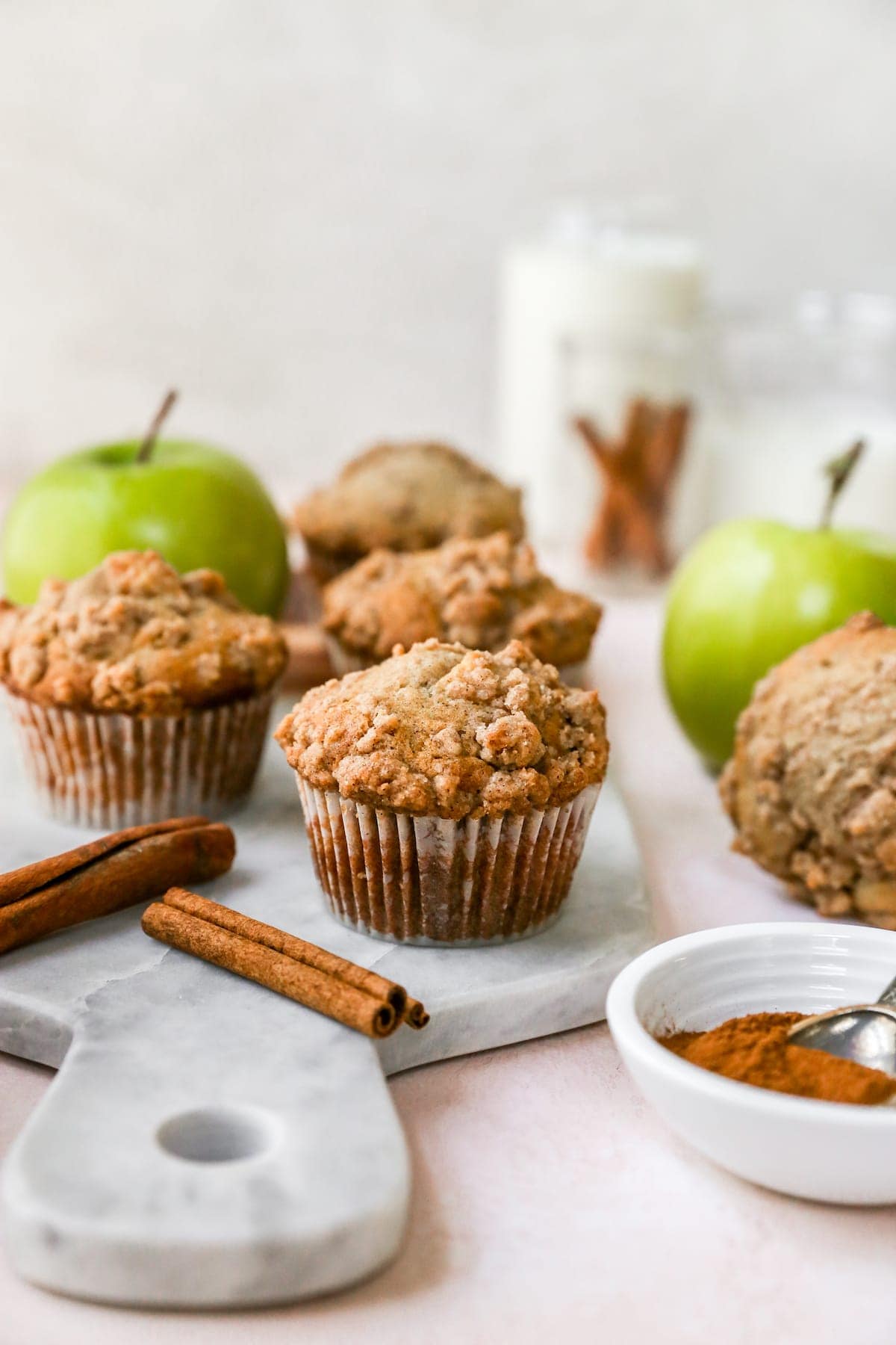 Apple Cinnamon Muffins with crumb topping. 