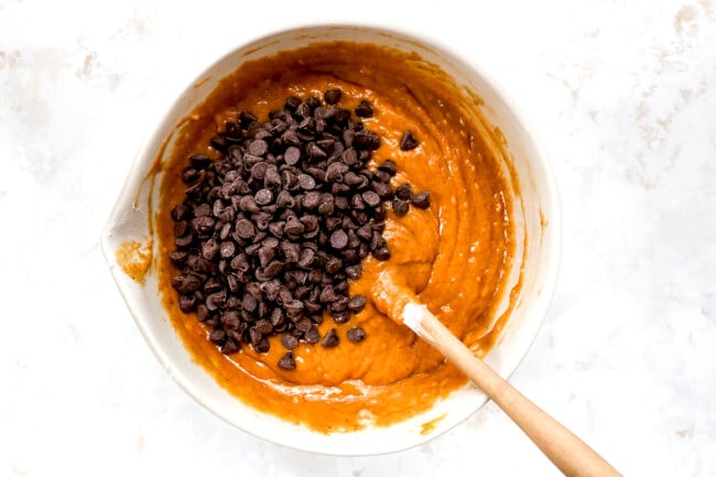 pumpkin chocolate chip batter