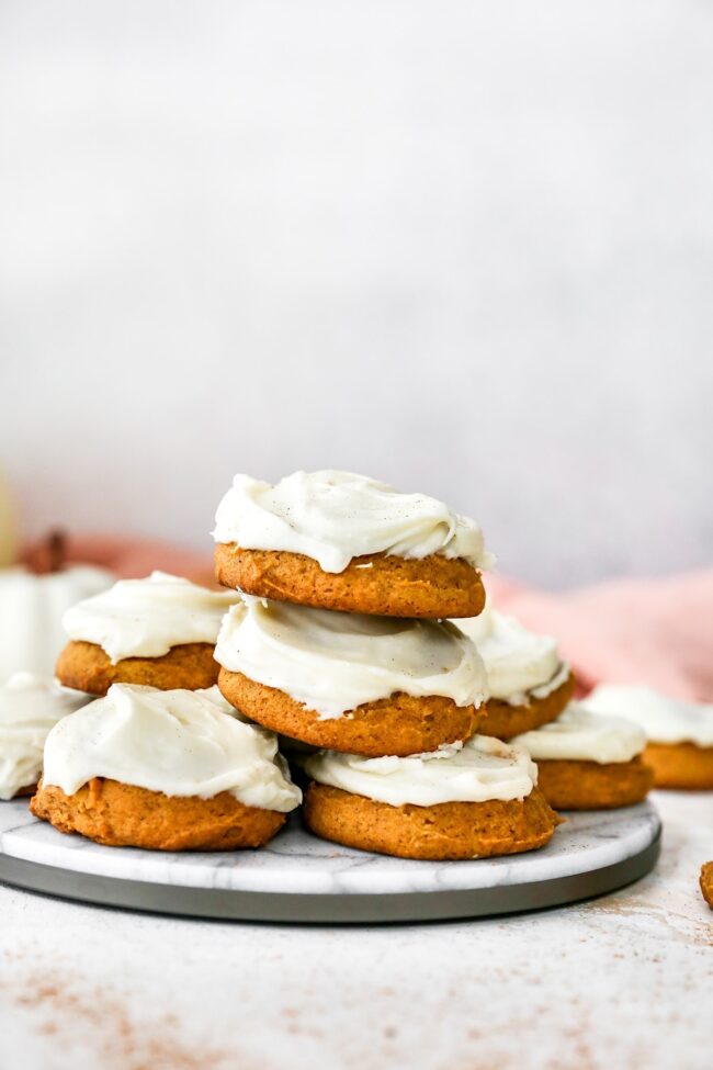 pumpkin cookies with cream cheese frosting