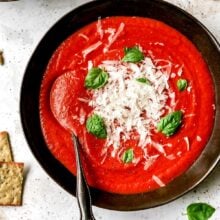 Roasted Tomato Basil Soup {Fresh Tomatoes} - Two Peas & Their Pod