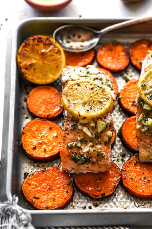 Sheet Pan Honey Rosemary Baked Salmon