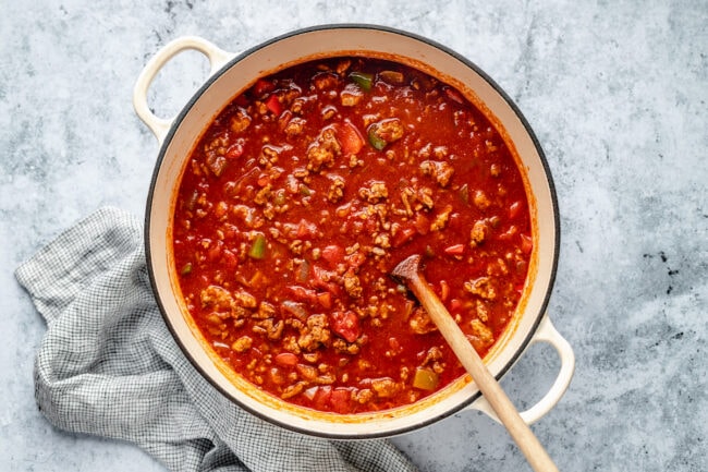 chili recipe no beans in pot 