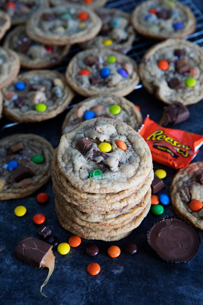 stack of leftover Halloween candy cookies