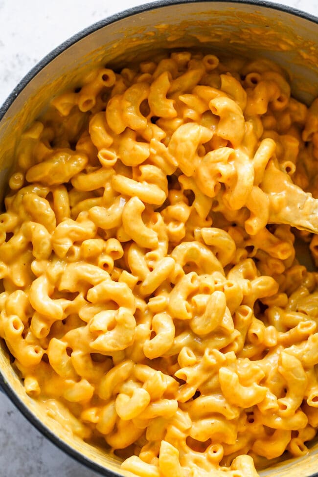 Stovetop Mac and Cheese in pot