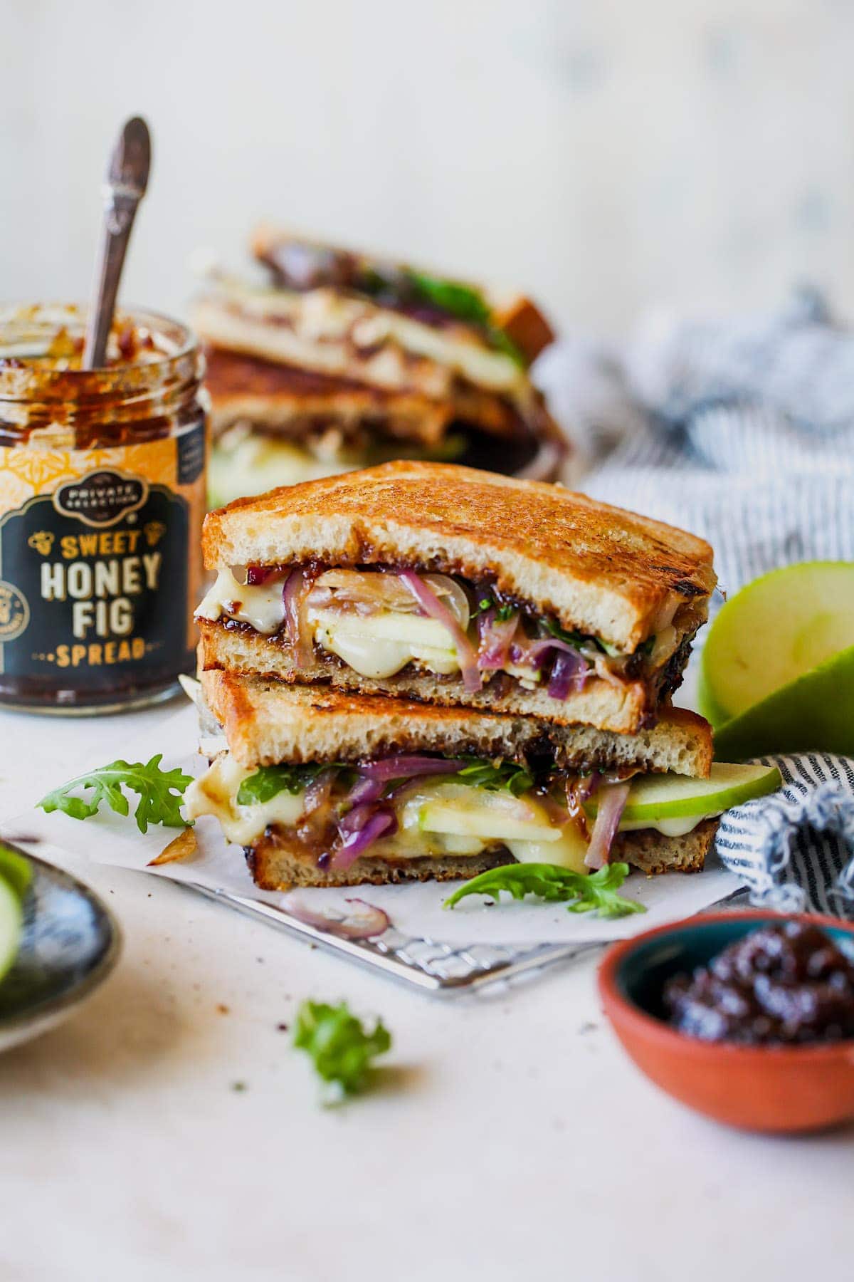 Brie Fig Apple Grilled Cheese Two