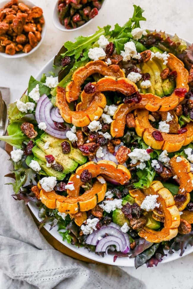 Delicata Squash Salad on platter