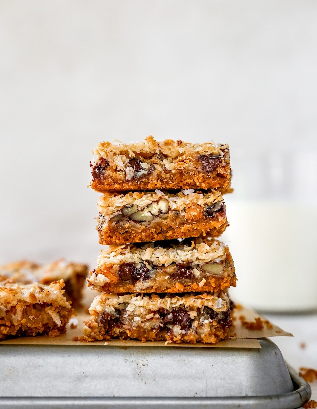 stack of Magic Cookie Bars.