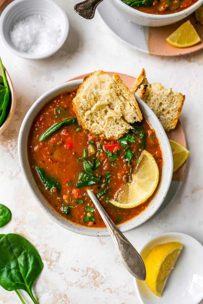 lentil soup in bowl