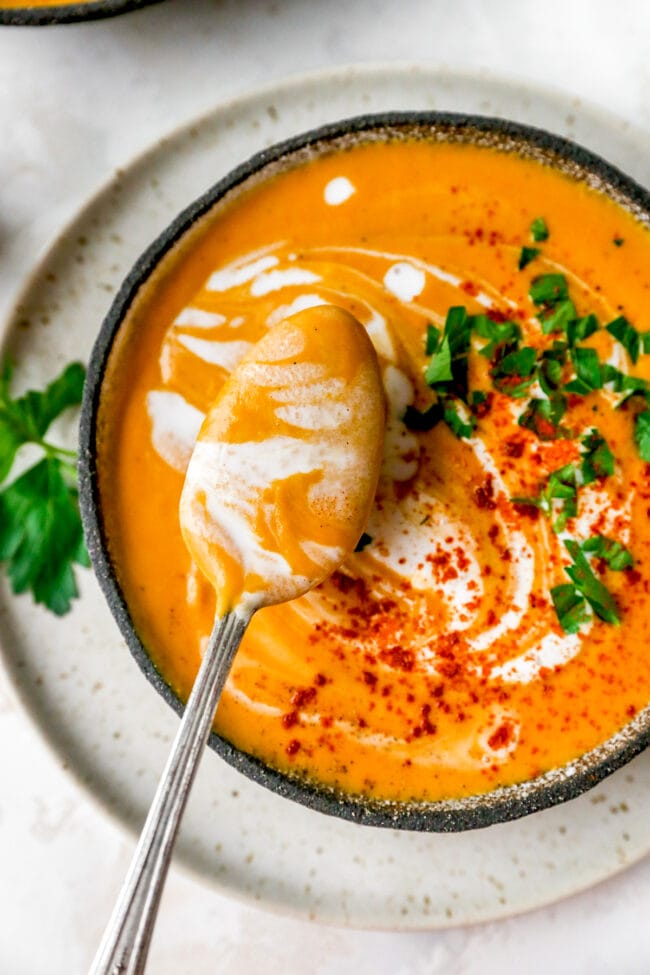 bowl of sweet potato soup 