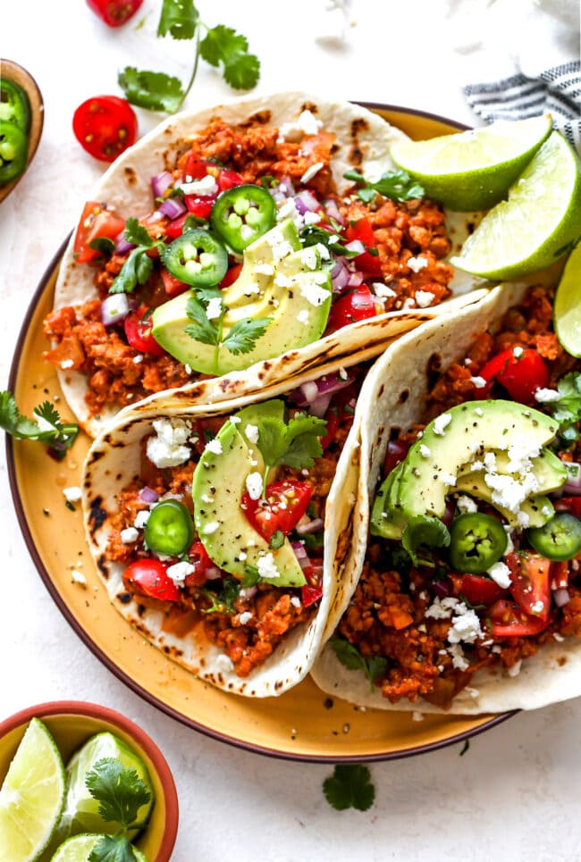 turkey tacos with toppings