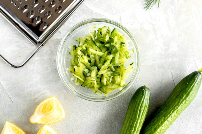 grated cucumber for tzatziki