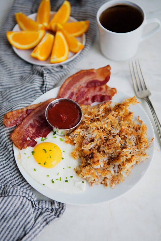 hash browns on plate