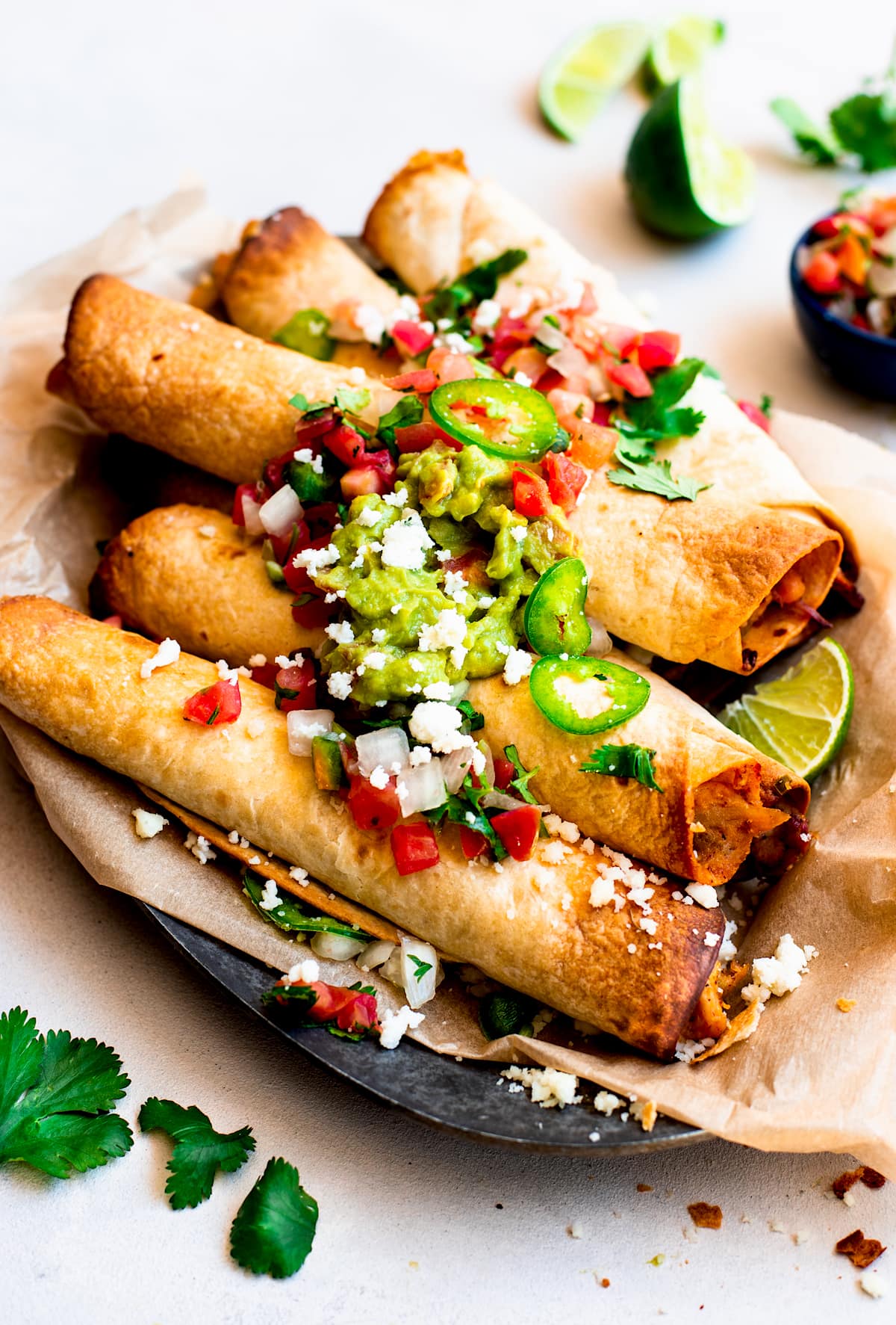 Easy Chicken Flautas {Rolled Tacos} - Two Peas & Their Pod