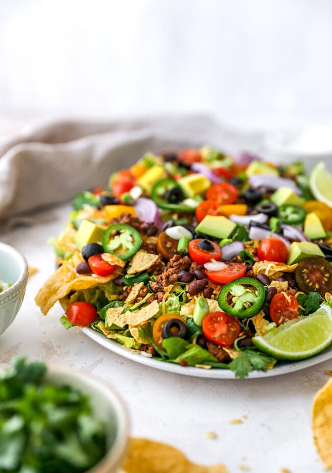 taco salad on platter